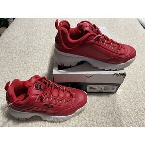 Fila Disruptor II Premium Red Sneakers EU 36.5 (Womens 6, Kids 4.5) 3FM00657-60